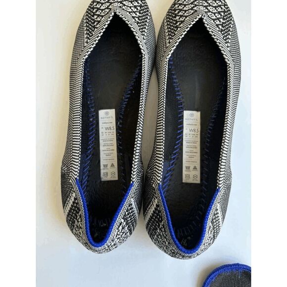 Rothy's the Point Black and White Python Snake Print Retired Womens Size 8.5 - Picture 10 of 10